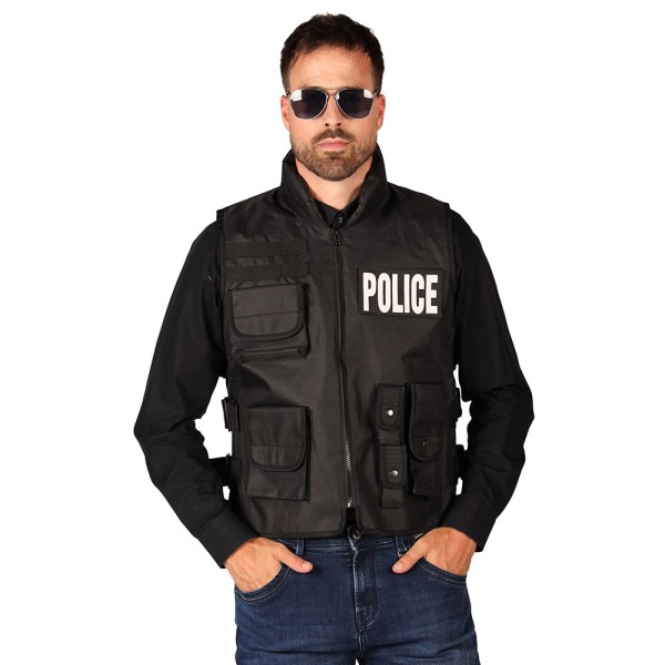 Swat/Polizei/FBI-Weste für Erwachsene, schwarz