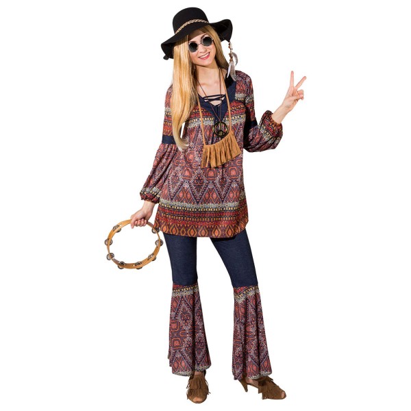 Damen Kostüm Hippie, 2-Teilig