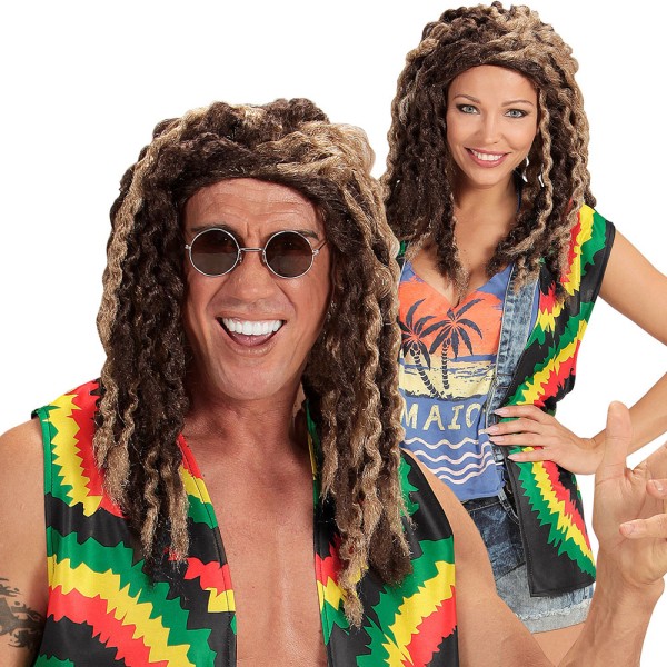 Perücke Rastafarian, braun/blond