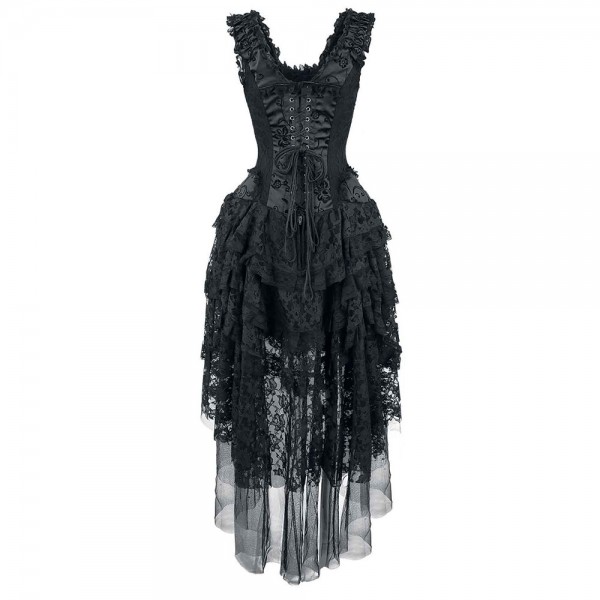 Damen Korsagenkleid Ophelie, Taft, schwarz