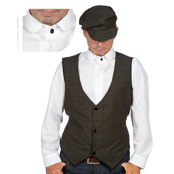 Hemd Peaky Blinders, Rundkragen, weiss