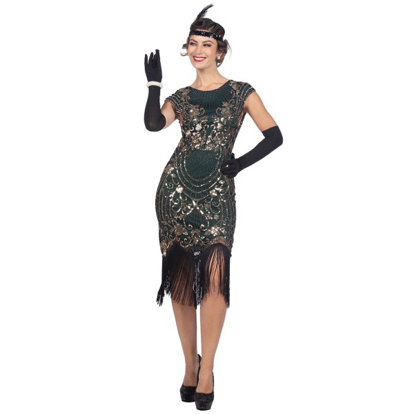 Charleston 20er-Kleid, grün