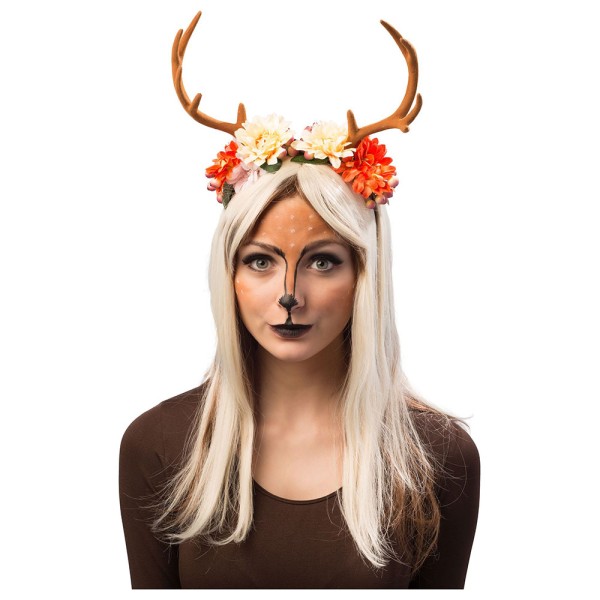 Haarreif Hirschgeweih mit Blumen