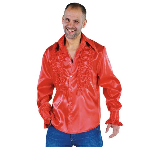 Rüschenhemd, Satin, tailliert