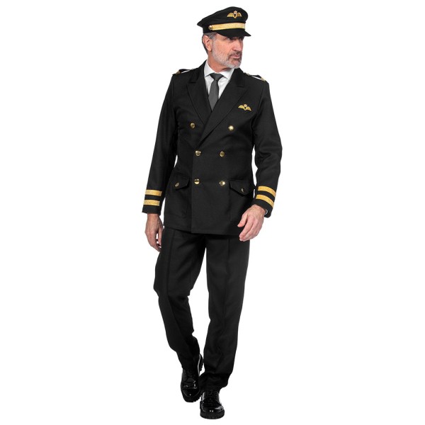 Herren Anzug Pilot, schwarz, 2-Teilig