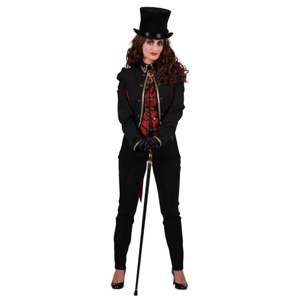 Damen Frack Dracula, Weste mit Reissverschluss