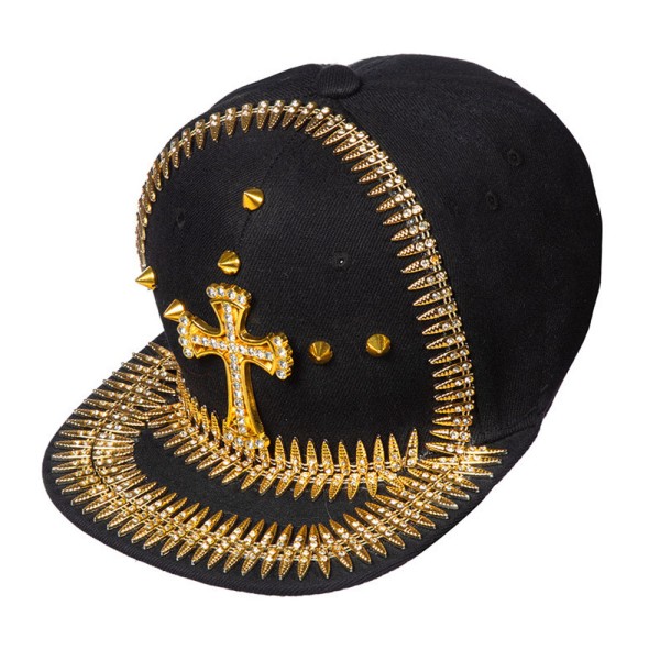Kreuz Kappe, Rap/Hip Hop, schwarz/gold
