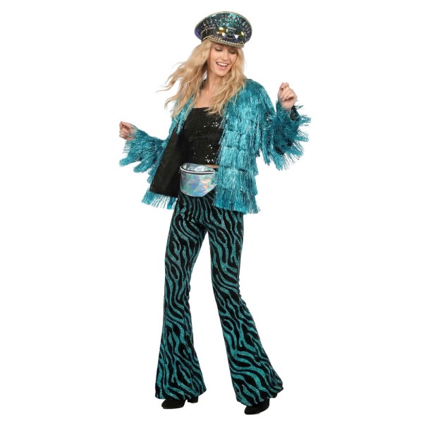 Party-Glitzerhose Samt mit Wellenmuster