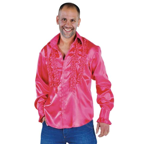 Rüschenhemd, Satin, tailliert