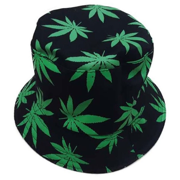 Bucket Mütze, Hanf, schwarz/grün