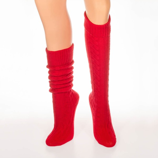 Herren Trachtensocken, knielang, rot