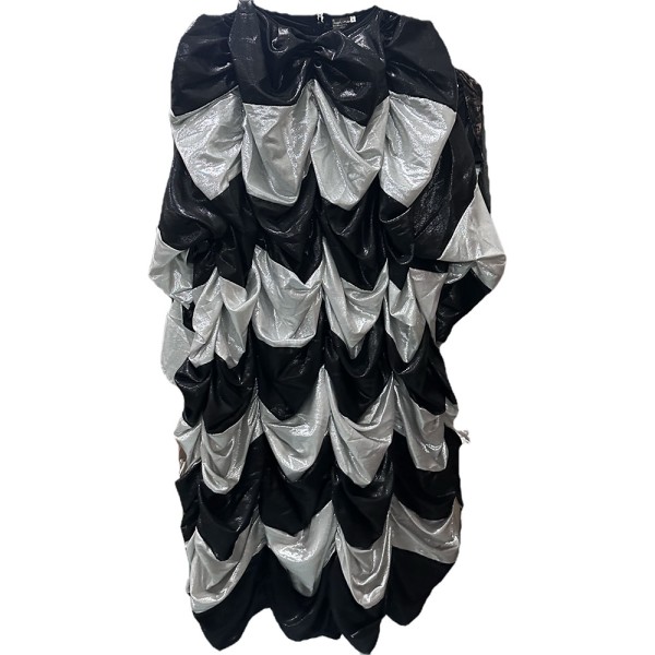 Strassenkleid, Guggekleider, trappiert, schwarz/silber