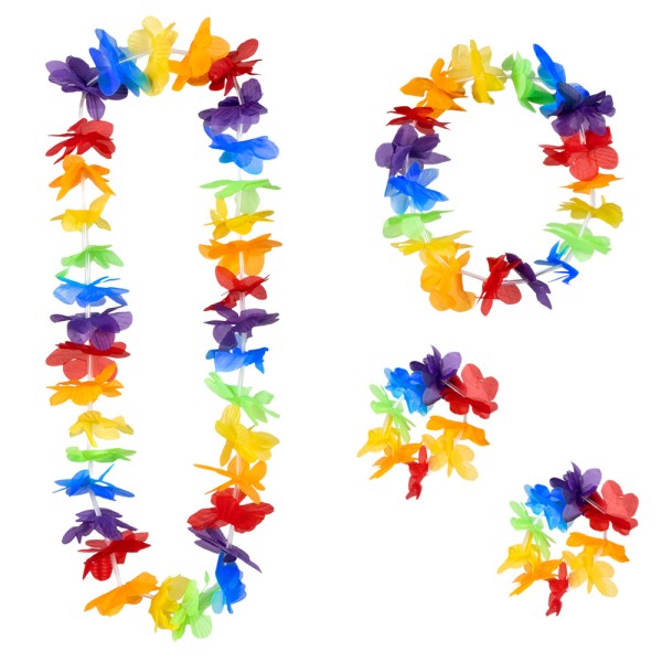 Hawaii-Set, 4-Teilg, bunt