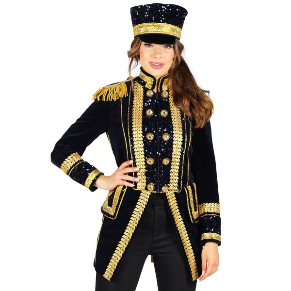 Samt Jacke Exellent, Damen, blau/gold