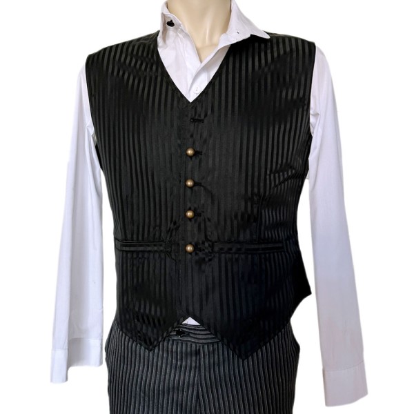 Herren Weste Gothic, schwarz, gestreift
