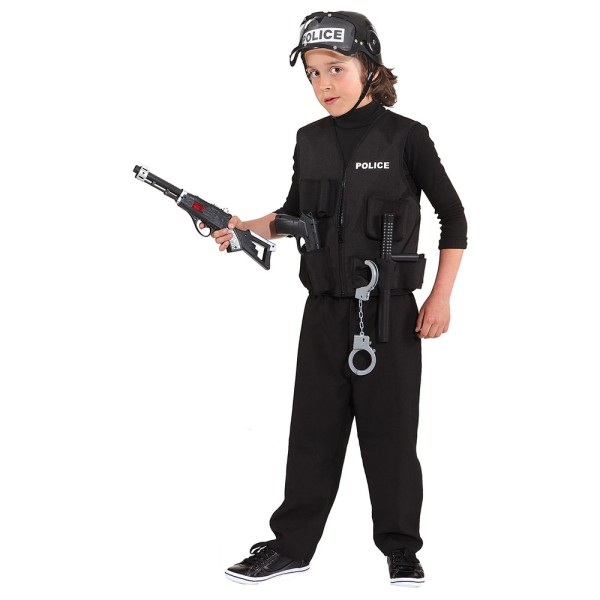 Kinder Polizei Weste, schwarz