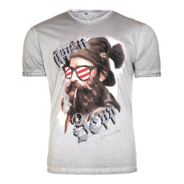 T-Shirt Beppi, oilwashed, grau