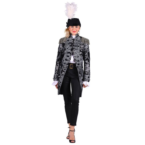Brokat Jacke Nelson Damen, silber/schwarz