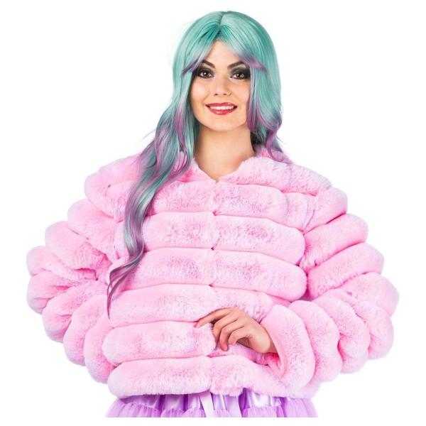 Damen Flauschige Plüschjacke, pink