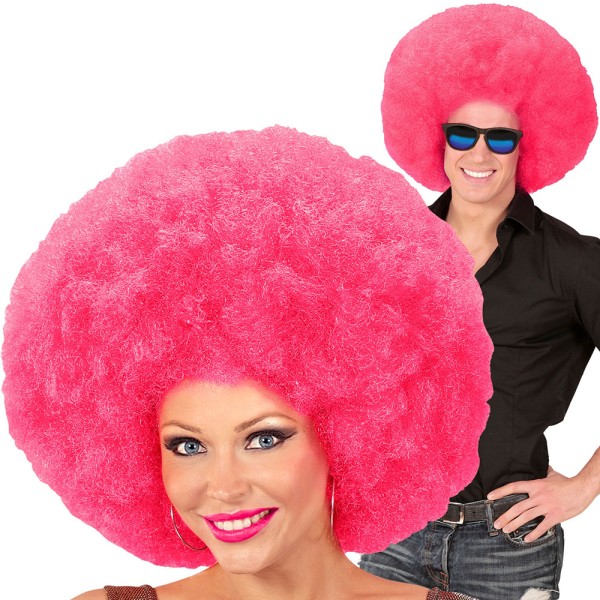 Perücke 70's Afro, pink