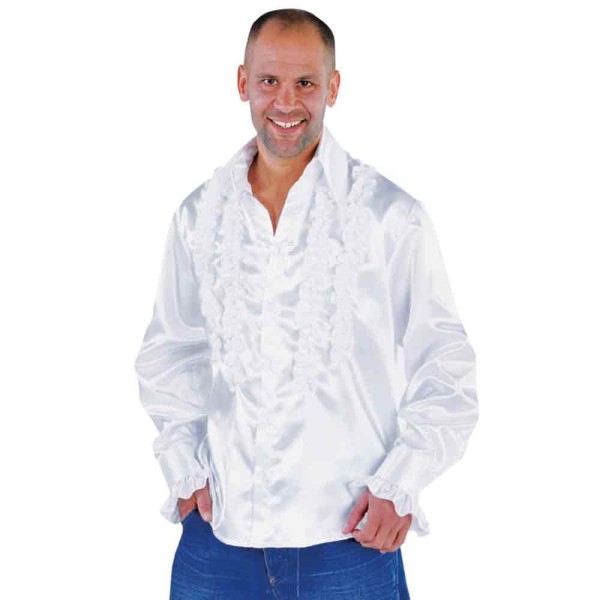 Rüschenhemd, Satin, tailliert
