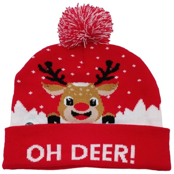 Bommelmütze Oh Deer, rot