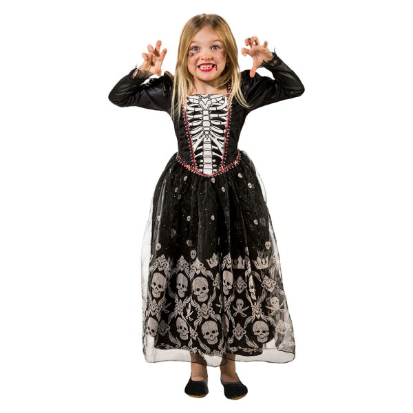Mädchen Halloween Kleid Totenkopf