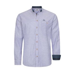 Herren Trachtenhemd Sky, gestreift, blau/weiss