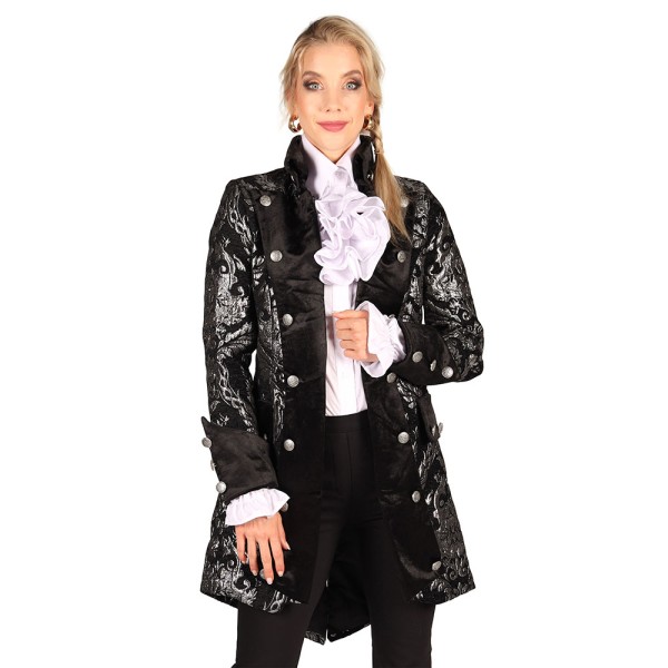 Damen Brokat Jacke Royale, schwarz/silber