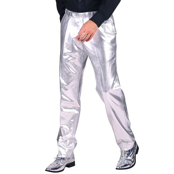Herrenhose Metallic, glänzend, silber