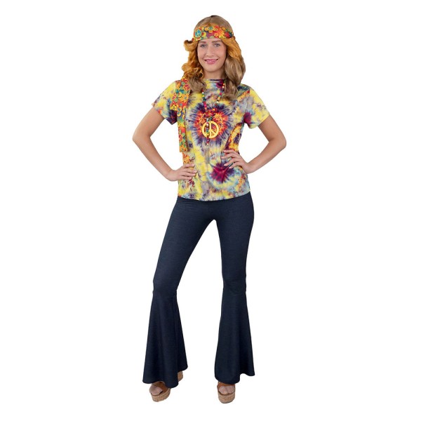 Damen 70's Schlaghose, Jeans-Optik