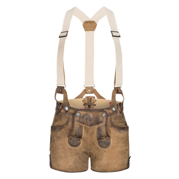 Damen Lederhose Strinberg Antik Eiche, kurz