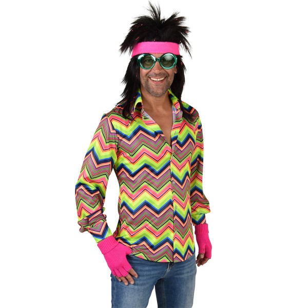 Herren Hemd 80's Disco, Neon