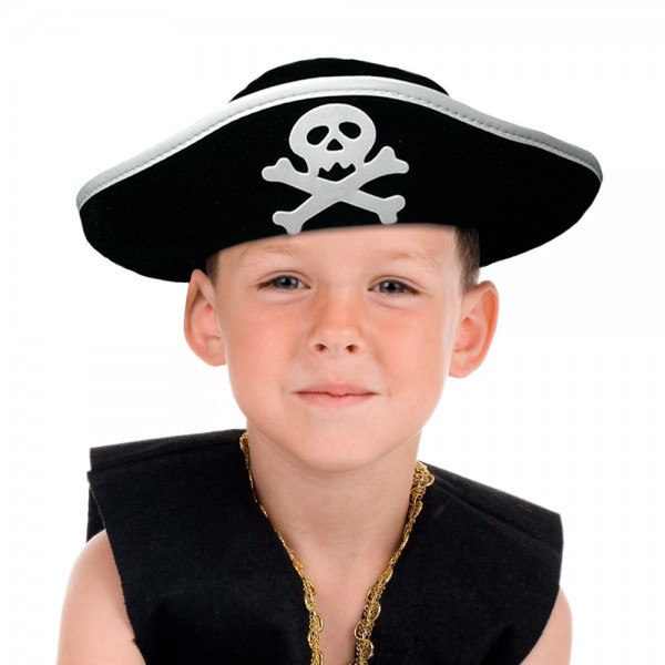 Kinderhut Pirat, schwarz