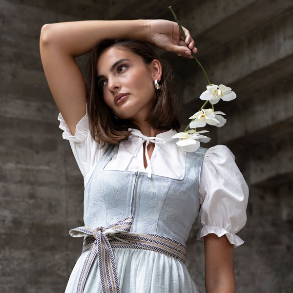 Dirndlbluse Jasminara, Halbarm, ecru