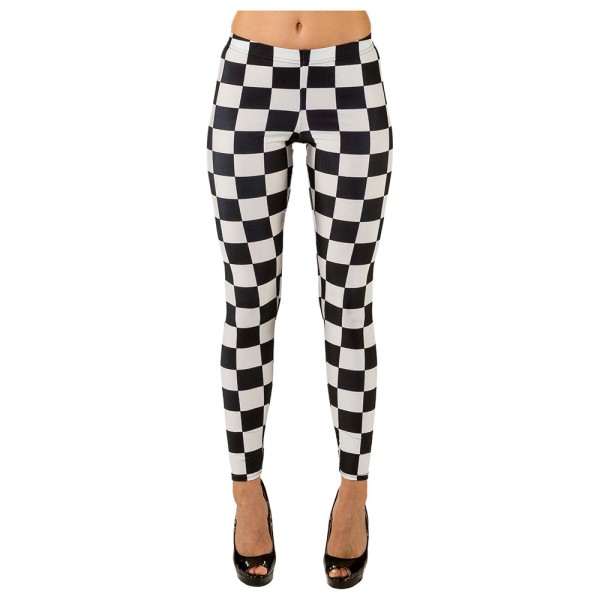 80's Leggings, Harlekin, Karo, schwarz/weiss