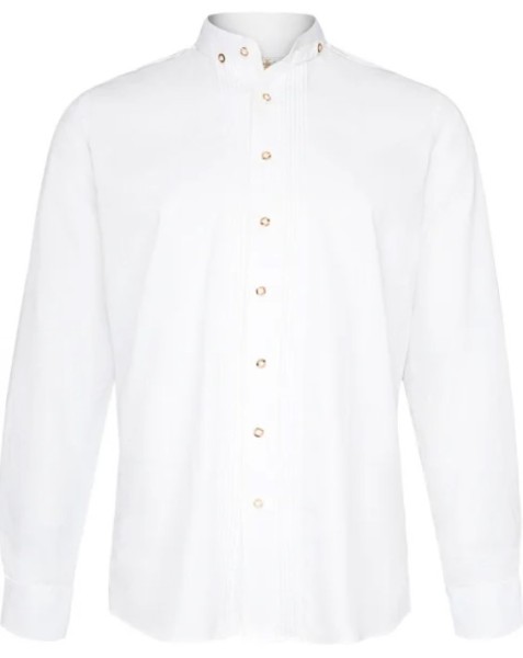 Herren Trachtenhemd, Stehkragen, Basic, weiss