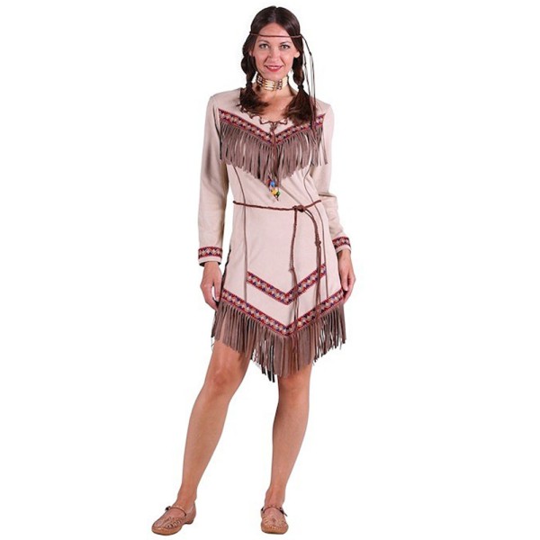 Damen Kostüm Indianerin Black Feather, beige